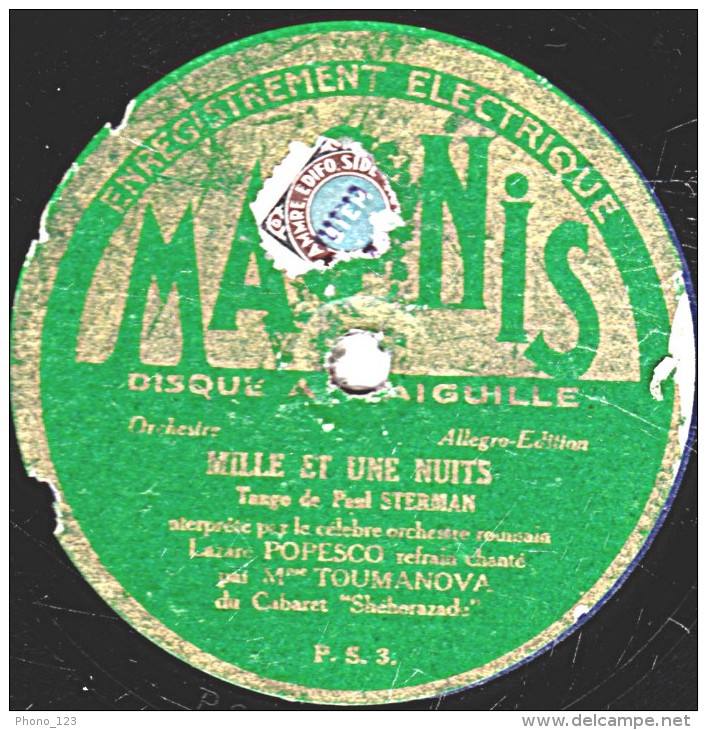 78 Trs - 25 Cm - état B - Orch. Roumain Lazare POPESCO - SHEHERAZADE - MILLE ET UNE NUIT - 78 T - Disques Pour Gramophone