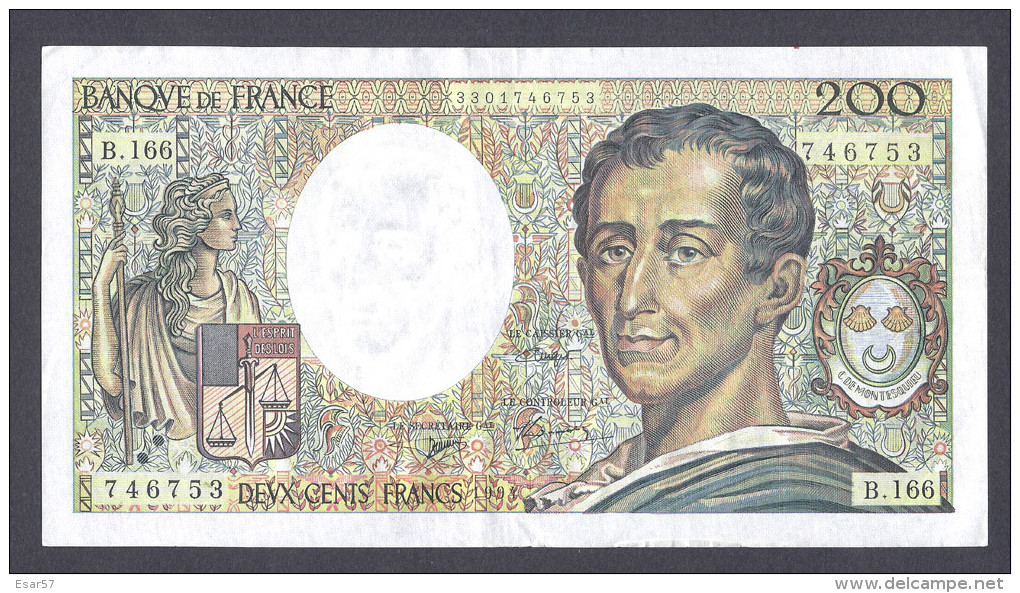 ASSEZ RARE  200 FRANCS MONTESQUIEU 1994 B.166 SUP Bon Rapport Qualité/prix - 200 F 1981-1994 ''Montesquieu''