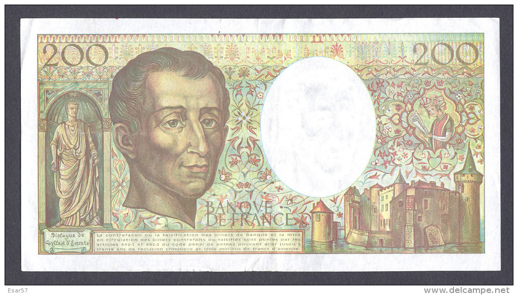 ASSEZ RARE  200 FRANCS MONTESQUIEU 1994 B.166 SUP Bon Rapport Qualité/prix - 200 F 1981-1994 ''Montesquieu''