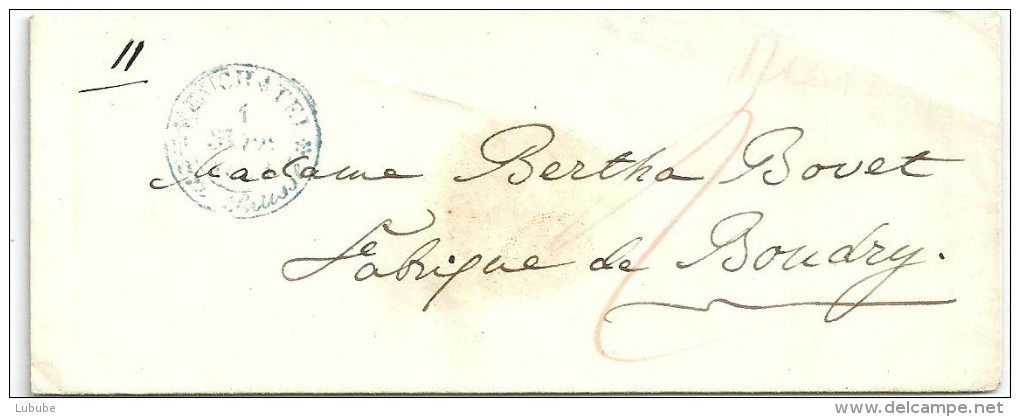 Brief Ohne Marke  Neuchâtel - Boudry             1851 - ...-1845 Prephilately