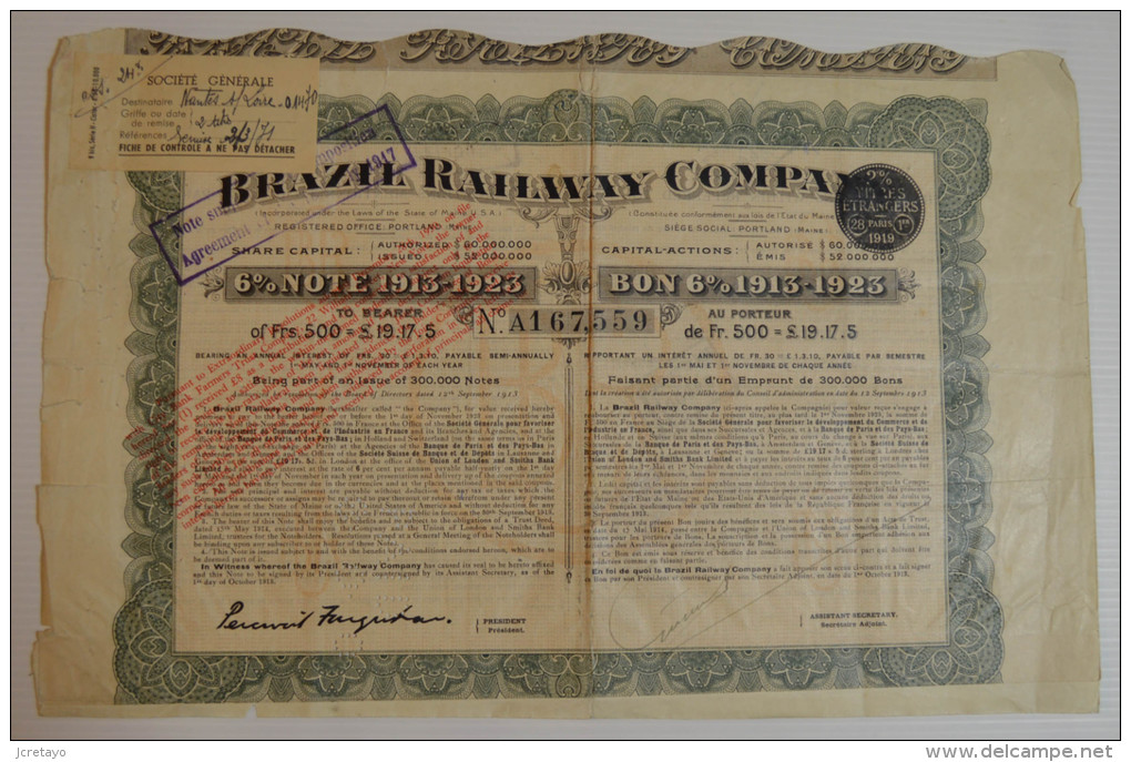 Brazil Railway Company - Chemin De Fer & Tramway