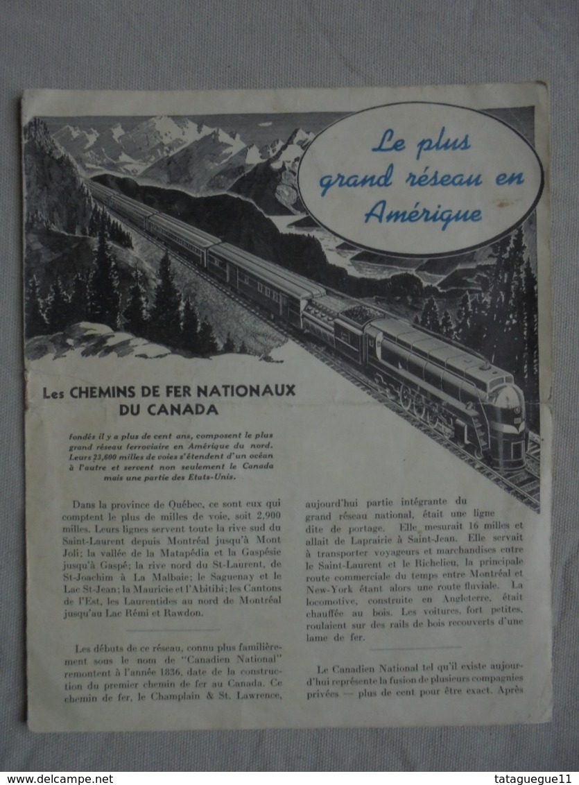 Ancien - Fascicule Sur Les Chemins De Fer Nationaux Du CANADA Années 40/50 - Dépliants Touristiques