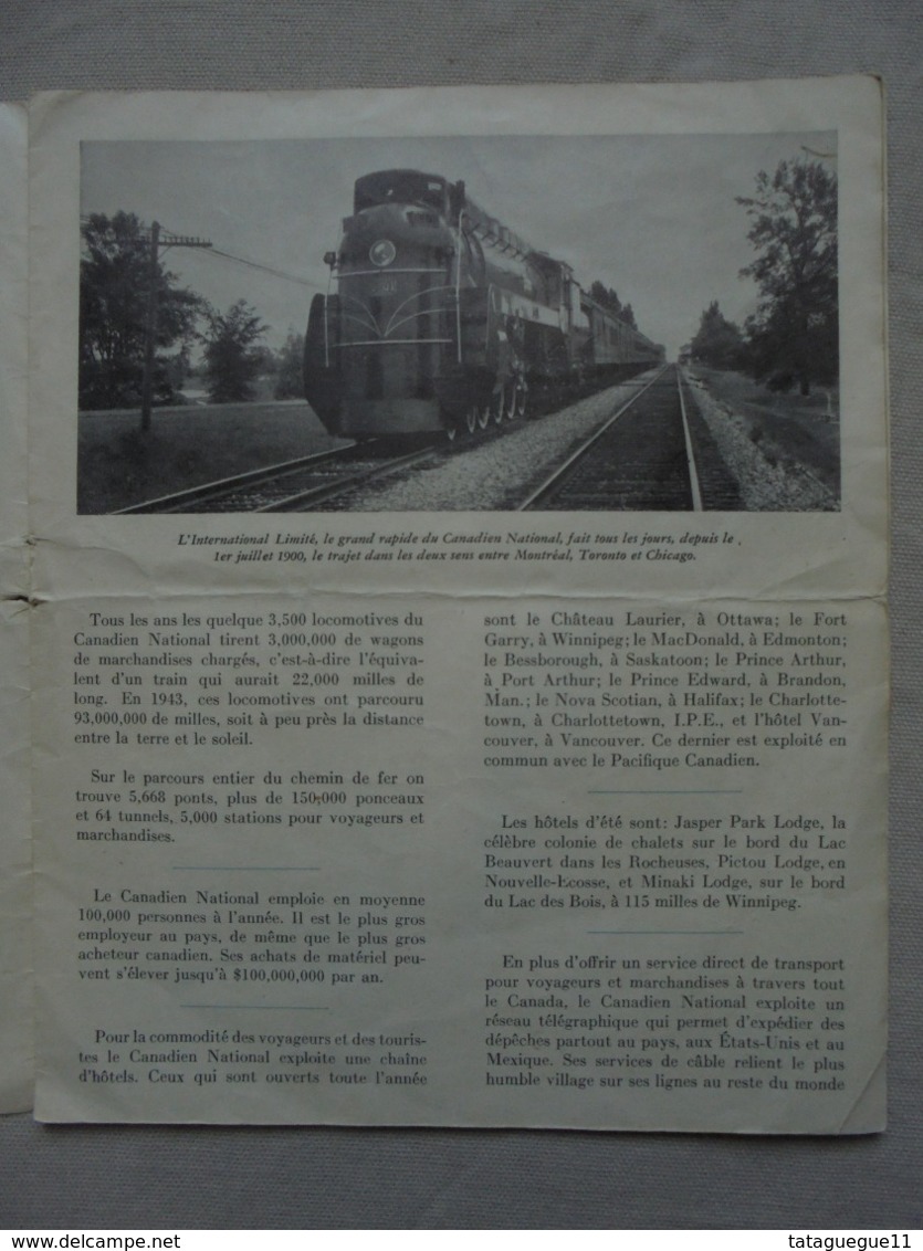 Ancien - Fascicule sur Les Chemins de Fer Nationaux du CANADA Années 40/50