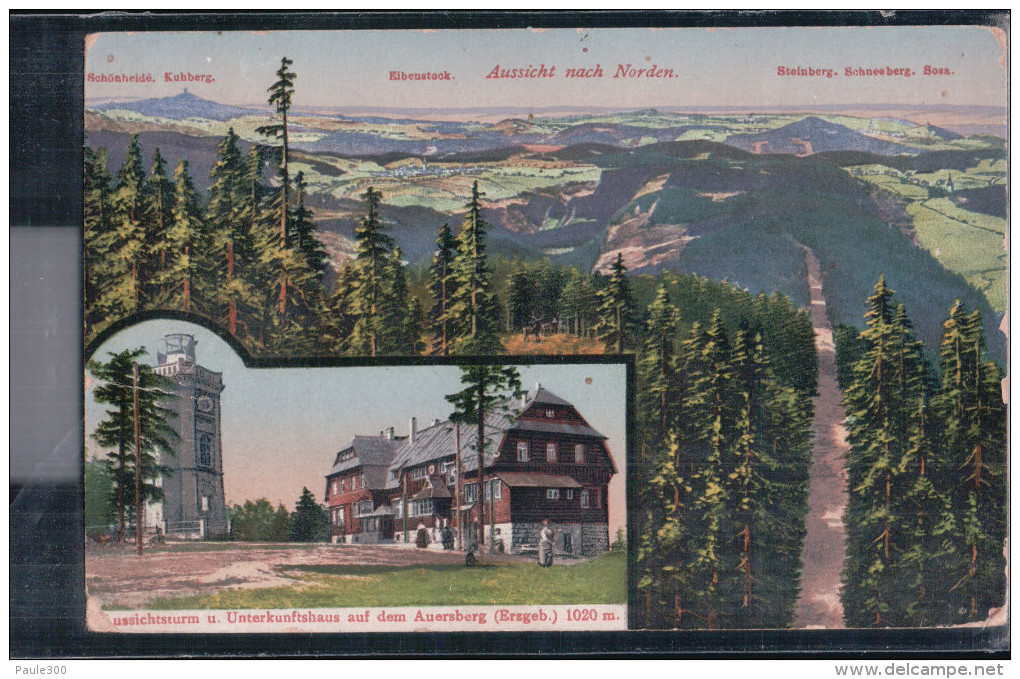 Auersberg - Aussichtsturm Mit Unterkunftshaus - Panorama - Erzgebirge - Auersberg