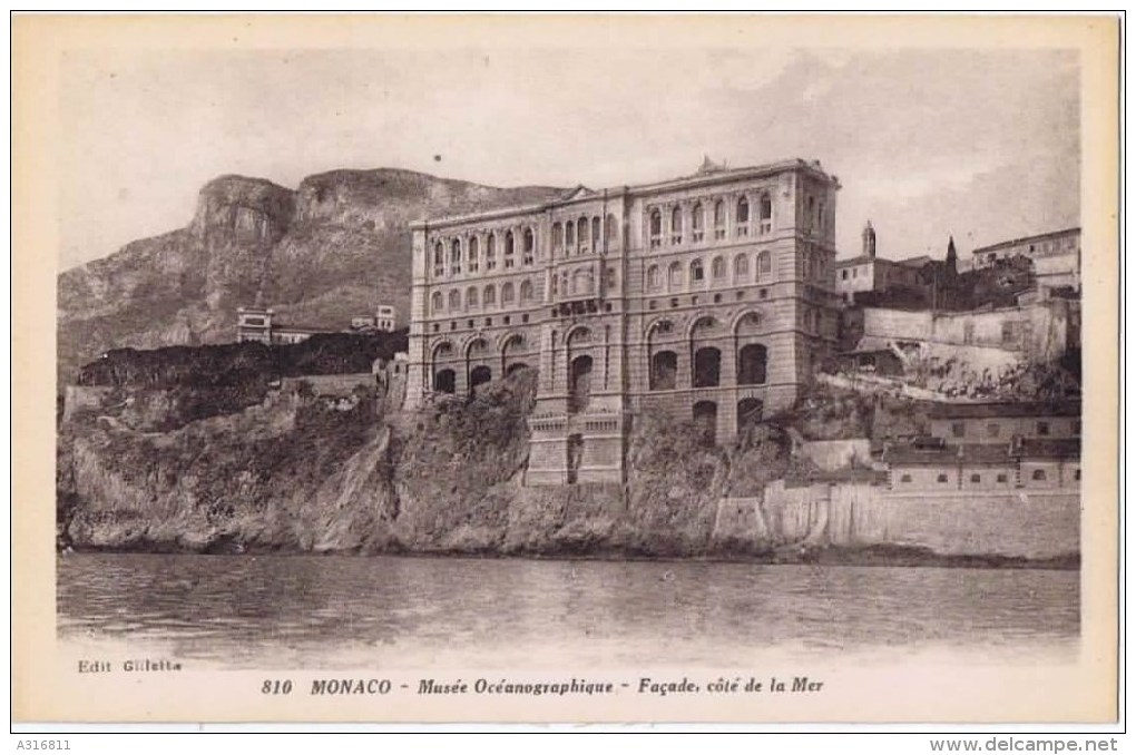 Cpa  MONACO Musée Oceanographique  Facade Cote De La Mer - Musée Océanographique