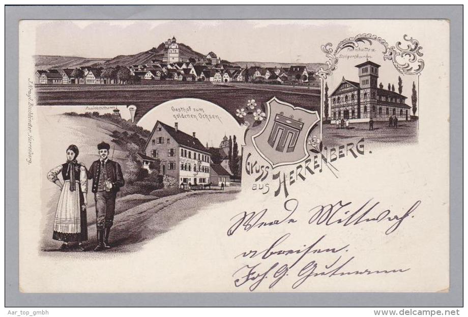 AK De BW HERRENBERG 1902-01-13 Litho J.Krayl - Herrenberg