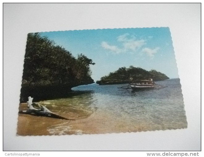 STORIA POSTALE ANNULLO ROSSO FILIPPINE HUNDRED ISLANDS PANGASINAN  PILIPINAS BARCA PESCATORI - Philippines