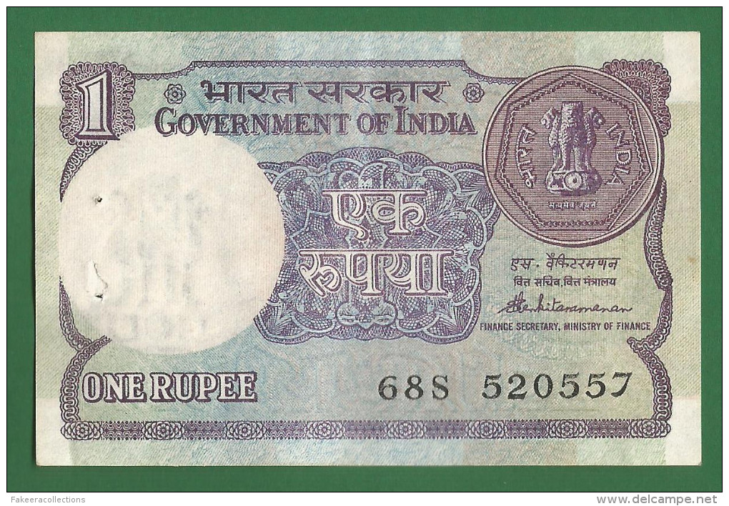 India 1985 Inde Indien - 1 Rupee / INR Banknote P-78A[b] UNC - As Scan - India