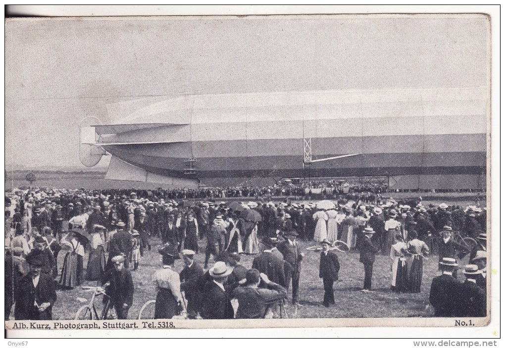 STUTTGART (Allemagne) ZEPPELIN Luftschiff 2 Min. Vor Der Katastrophe 1908-DIRIGEABLE-Aviation--VOIR 2 SCANS - - Zeppeline