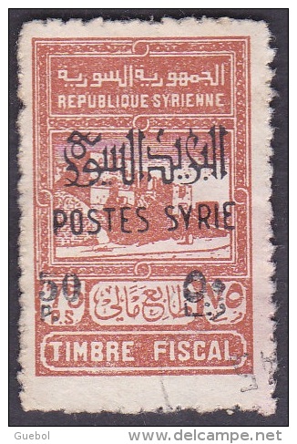Syrie Obl. N° 285 Timbres Fiscaux Surcharge Postes Syrie - - Oblitérés