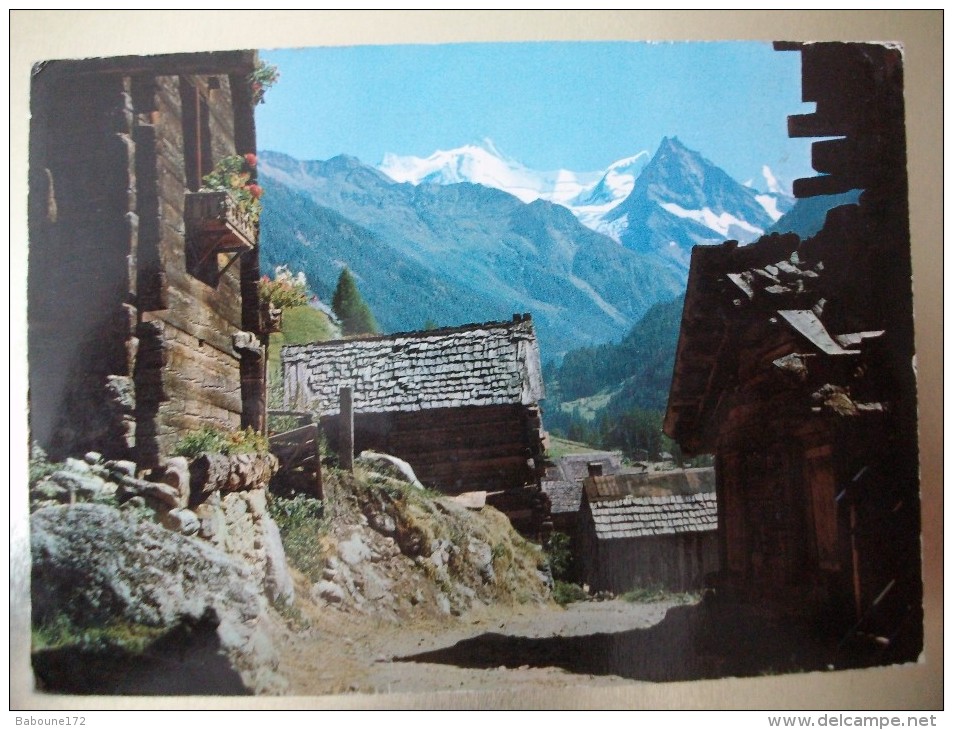 Carte Postale Suisse Ayer Chalets Val D'Anniviers Oblitérée 1964 - Ayer