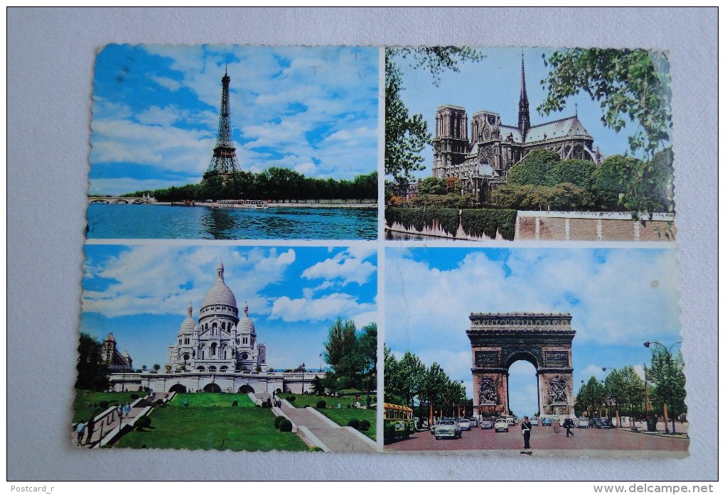 France Paris Multi View  Stamp   A 34 - Mehransichten, Panoramakarten