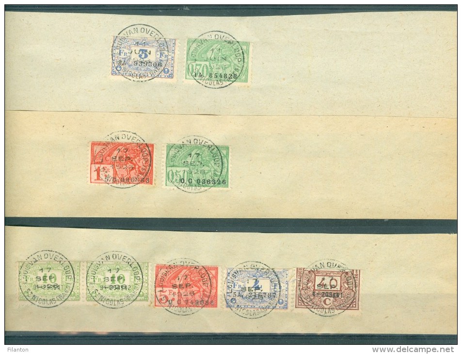 BELGIE - Fiscale Zegels Op Fragment (ref. 9) -  "LOUIS VAN OVERLOOP - ST-NICOLAS" - Stamps