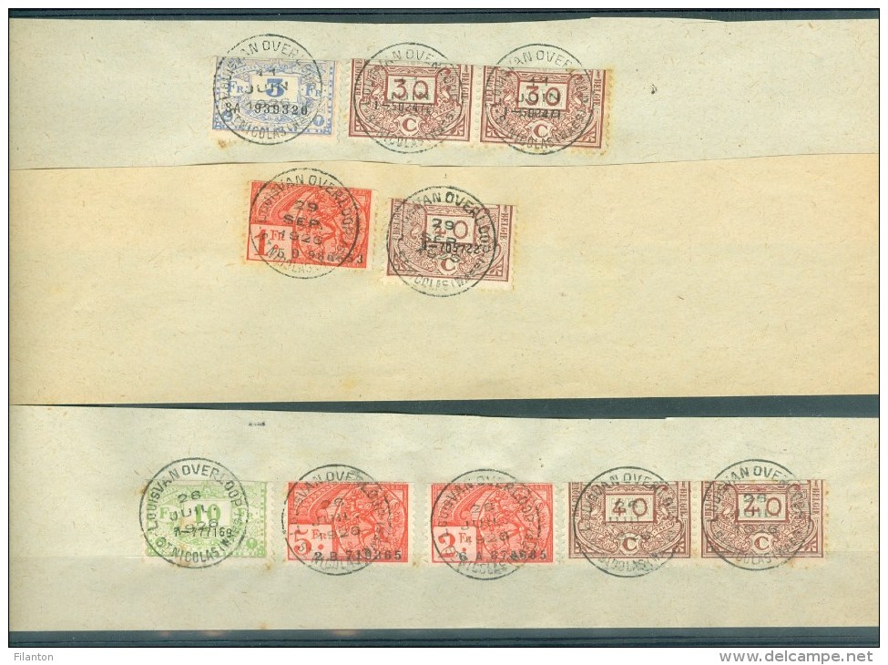 BELGIE - Fiscale Zegels Op Fragment (ref. 10) -  "LOUIS VAN OVERLOOP - ST-NICOLAS" - Stamps