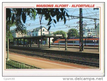 Cp Trains - 94 Val De Marne - Maisons Alfort-Alfortville TGV En Gare Et Les Quais - Cp N° 94568 - Maisons Alfort