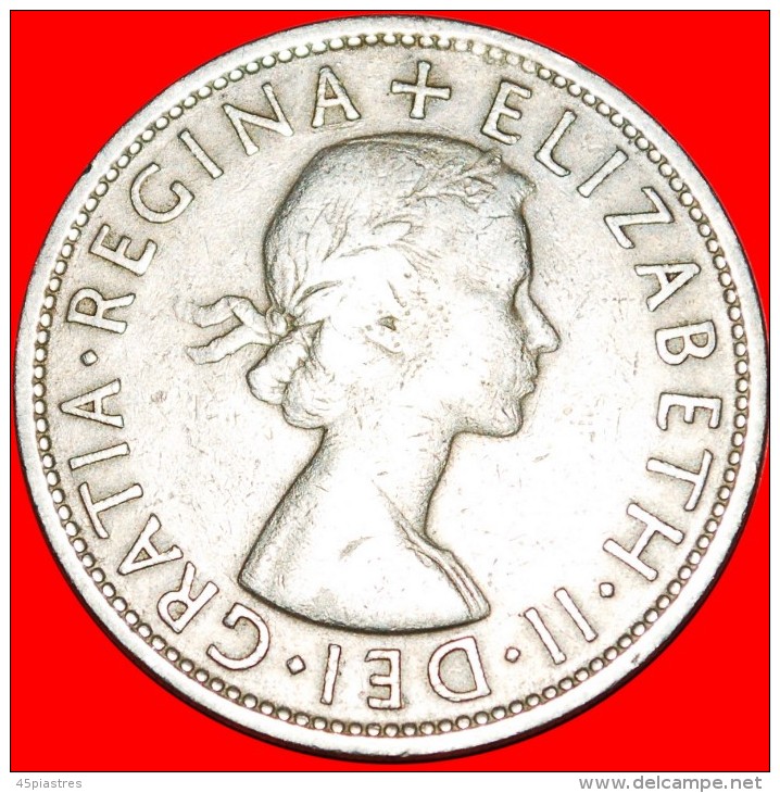 * SHIELD (1954-1970): GREAT BRITAIN HALF CROWN 1958 UNCOMMON YEAR! ELIZABETH II (1953-2022) LOW START NO RESERVE! - K. 1/2 Crown