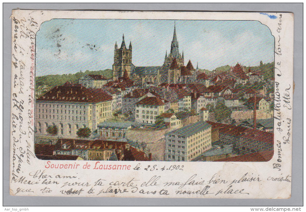 Schweiz 1902-04-29 Lausanne AK Nach Mannheim "Unbekannt" Nicht Ermittelt Retour Gesendet - Gebraucht