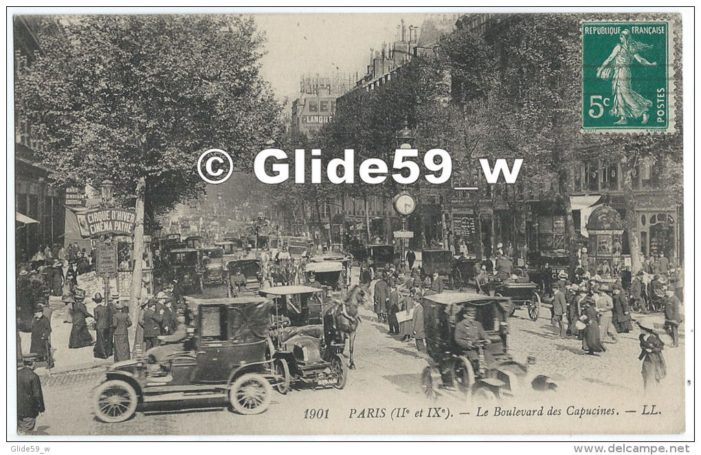 Paris (IIe Et IXe) - Le Boulevard Des Capucines (animée Avec Tacots) - N° 1901 - Distrito: 02
