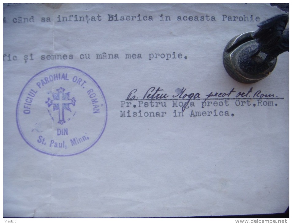 Certificat  Romania  Minnesota  1939 - Religion & Esotericism