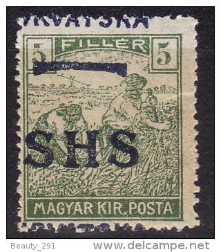 Yugoslavia 1918. Croatia-SHS-ERROR, SHIFTED OVPT, MNH(**) - Ungebraucht