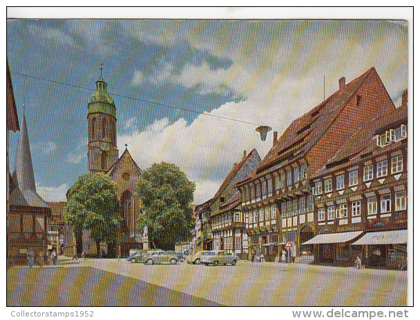 24578- EINBECK- THE BROADHOUSE, PHARMACY, CHURCH, SQUARE, FOUNTAIN, CAR - Einbeck