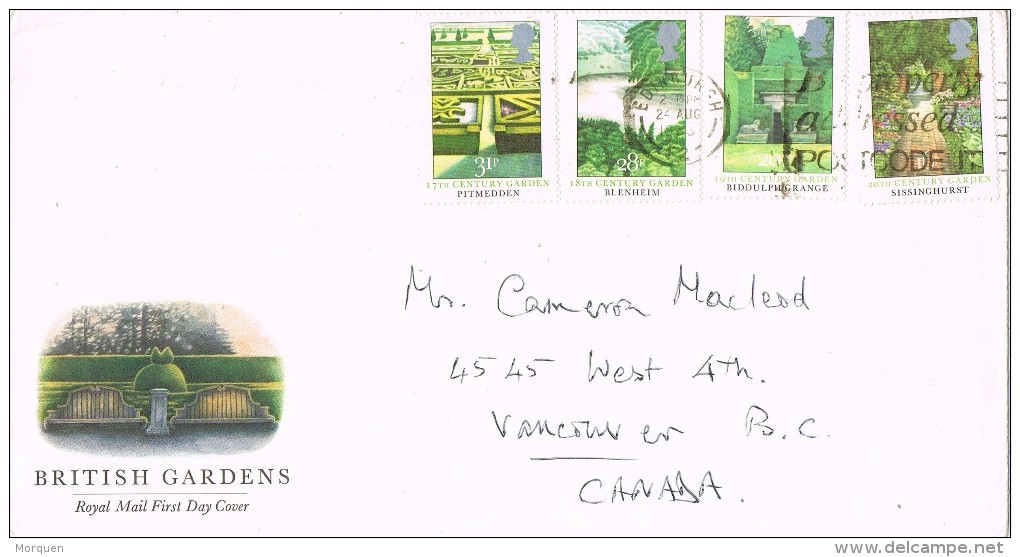 13828. Carta EDINBURGH (england) 1983. British Gardens - Airmail