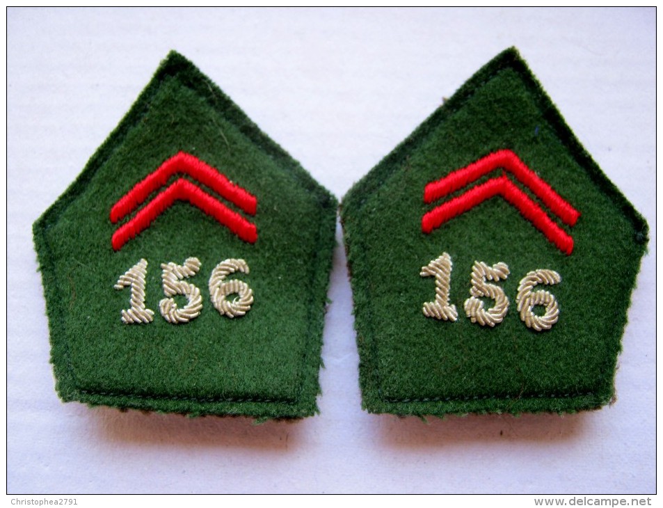 ANCIEN INSIGNE LOT LOSANGE DE COL  MODELE 1956 DU 156 RALP ??? A IDENTIFIER  ETAT EXCELLENT - Armée De Terre