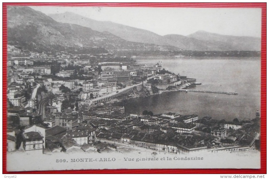 CPA 06 MONACO MONTE CARLO - ALPES-MARITIMES CÔTE D´AZUR "VUE GENERALE ET LA CONDAMINE" 1918 - La Condamine