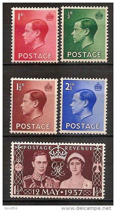 Great Britain 1936/37 - King Edward VIII And King George VI - Neufs