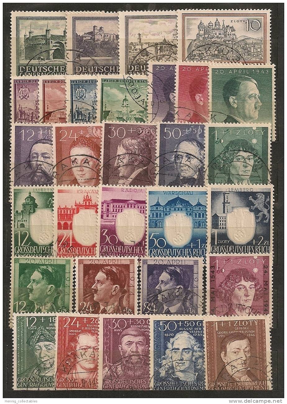 Poland Gen. Gouv.1941-4, Scott N100-103, NB15-40 - Gouvernement Général