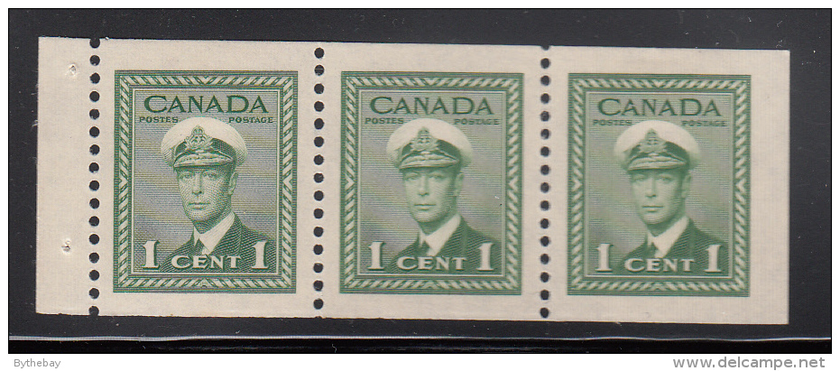 Canada MH Scott #249c Booklet Pane Of 3 1c George VI War Issue - Pages De Carnets