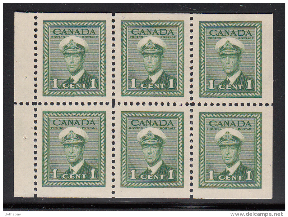 Canada MH Scott #249b Booklet Pane Of 6 1c George VI War Issue - Pages De Carnets