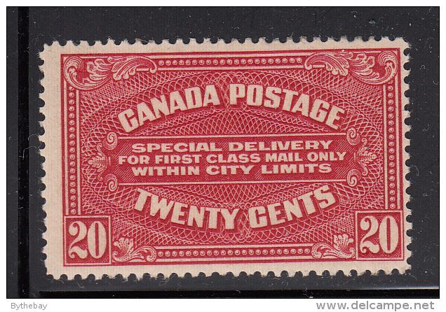 Canada MNH Scott #E2a 20c Special Delivery, 41mm Wide - Correo Urgente