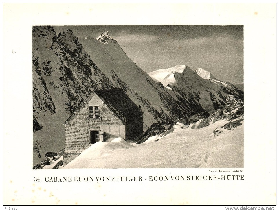 Original Ansicht/ Photographie Von 1927 , Egon Von Steiger Hütte , Bern , Goppenstein , Konkordia , 20x13 , Ferden !!! - Ferden