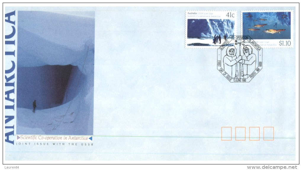 (PH 457) Australian Antartic Territory FDC Cover - Russia Joint Issue (2 Covers) - FDC