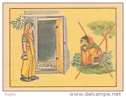 Open Defecation, Stop Pollution, Health, Prone To Disease, Women With Water, Sanitation Message, Used Meghdoot Postcard - Milieuvervuiling