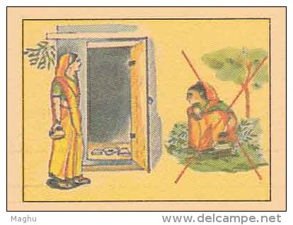 Open Defecation, Stop Pollution, Health, Prone To Disease, Women With Water, Sanitation Message, Used Meghdoot Postcard - Pollution