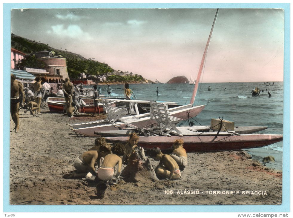 Alassio - Torrione E Spiaggia - Savona