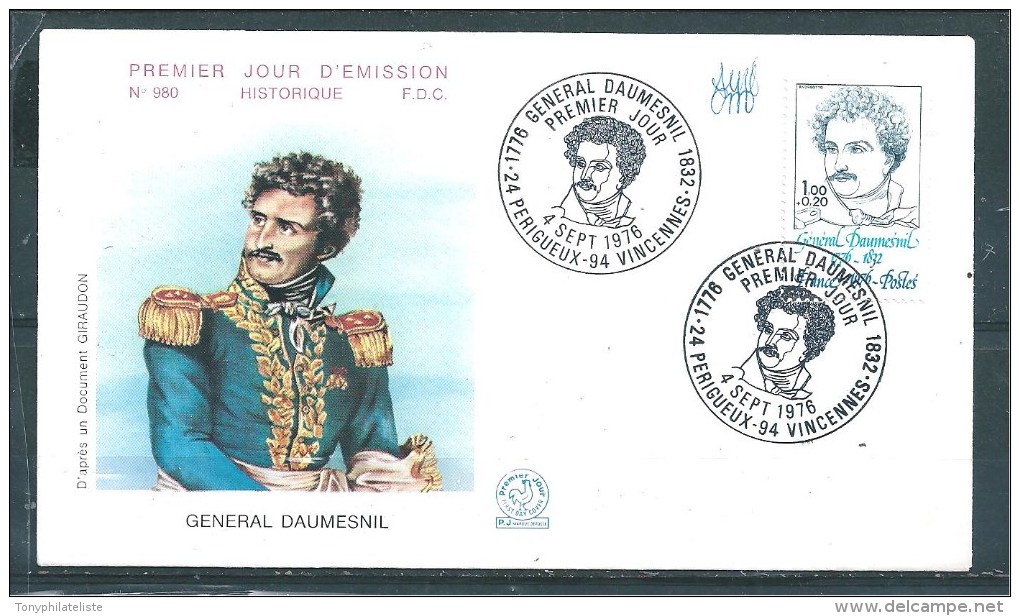 Enveloppe Premier Jour  Avec Le  N°1896  ( Dédicacé )    4 Sept 1976 - Documents Of Postal Services