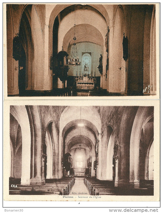 2 CPA 84 PIOLENC  INTERIEUR EGLISE XIIème SIECLE - Piolenc