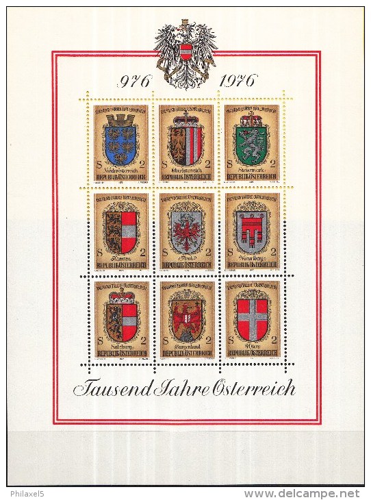 Oostenrijk - 25-10-1976 - 1000 Jahre Österreich - Wappen Der Bundesländer - MNH - M Blok 4 - Postzegels