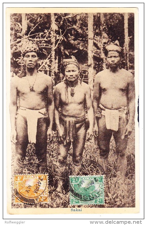 Einheimische - Sakai - Taiping 4.5.1928 AK Nach Zürich Uchida Foto - Malaysia