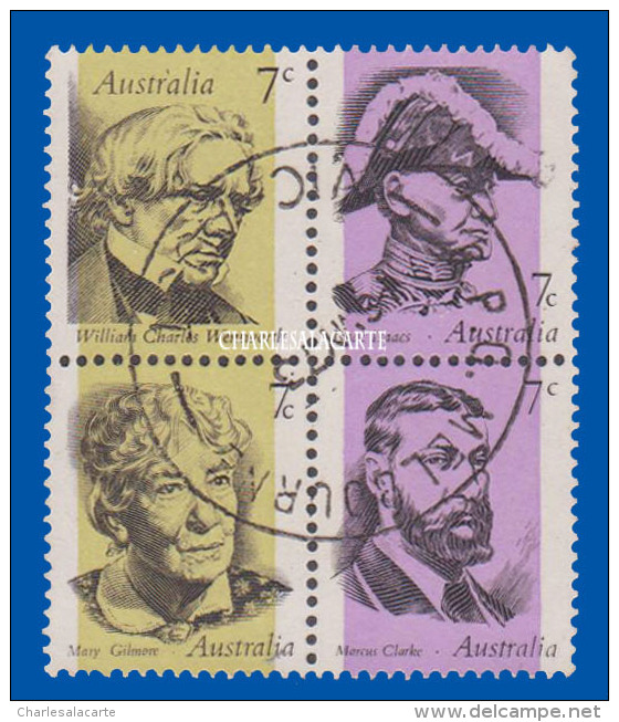 AUSTRALIA 1973  FAMOUS  AUSTRALIANS BLOCK  FINE USED  S.G. 537a - Oblitérés