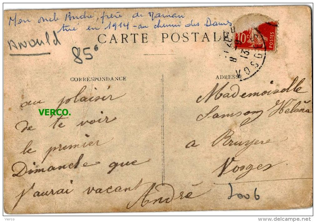 Carte Postale Ancienne De ANOULD – CAFE DEMANGE - Anould