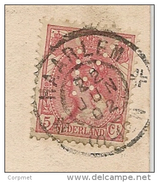 NEDERLAND - PERFIN On 1902 Briefkaart From HAARLEM - Groote Kerk-  To ANVERS - Brieven En Documenten