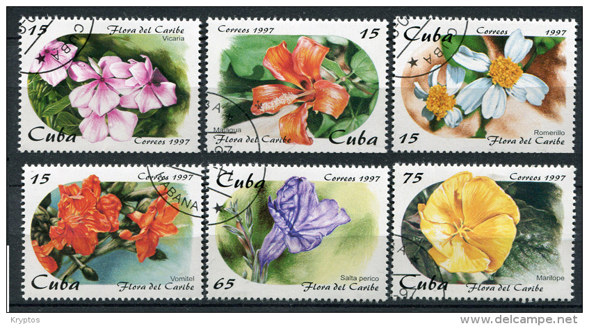 Cuba 1997 - Flora Of The Caribean - Complete Set - 6 Stamps - Usati