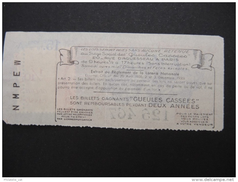 Billets De Loterie - Détaillons Jolie Collection - A Voir - Lot N° 8238 - Billets De Loterie