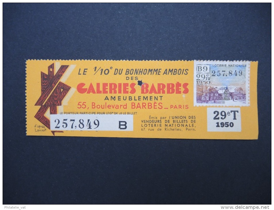 Billets De Loterie - Détaillons Jolie Collection - A Voir - Lot N° 8240 - Billets De Loterie