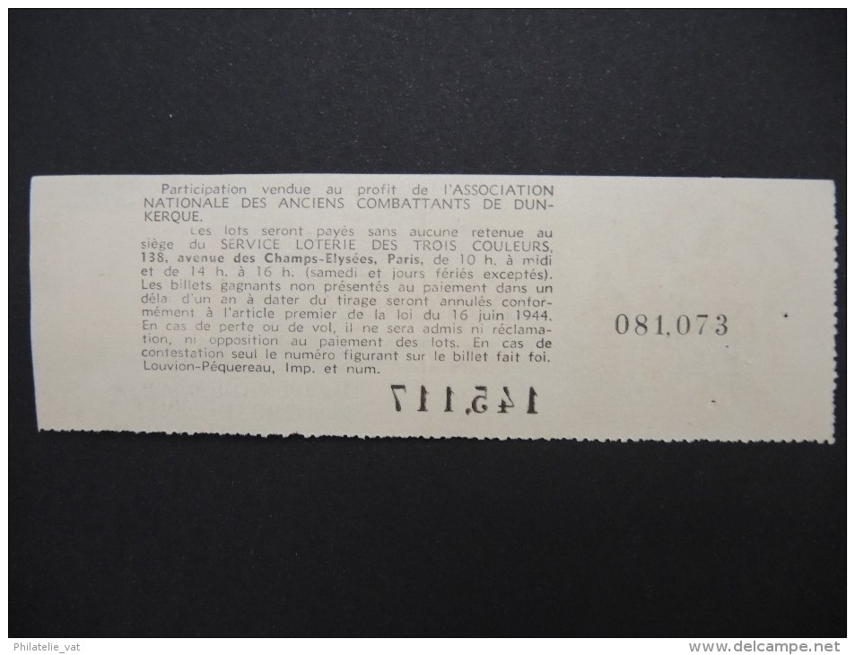 Billets De Loterie - Détaillons Jolie Collection - A Voir - Lot N° 8243 - Billets De Loterie