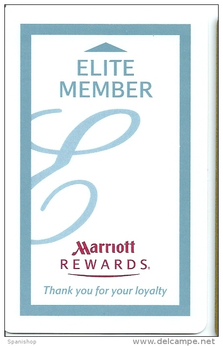 HOTEL MARRIOTT ELITE MEMBERS, Llave Clef Key Keycard Hotelkarte - Hotel Labels